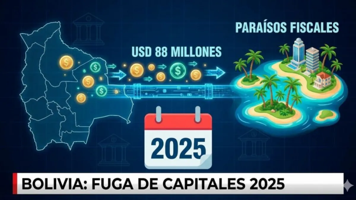 USD 88 millones de Bolivia salieron hacia paraísos fiscales en 2025
